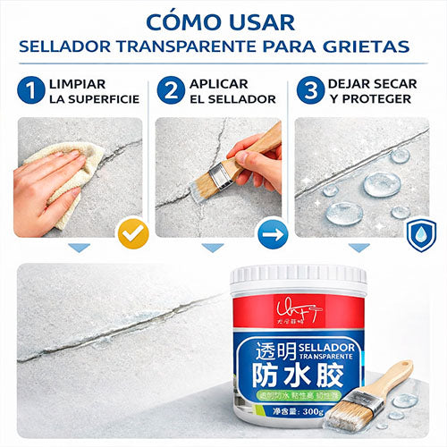 Pack 3 ADHESIVO TRANSPARENTE TAPA GOTERA + 3 brochas de regalo🎁