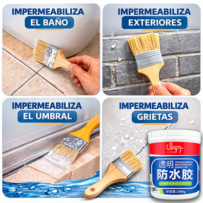 Pack 3 ADHESIVO TRANSPARENTE TAPA GOTERA + 3 brochas de regalo🎁