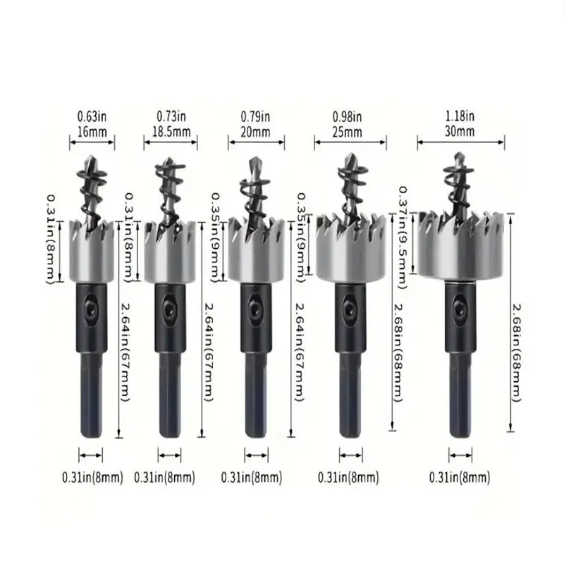 Set De Brocas de corona 5 Piezas