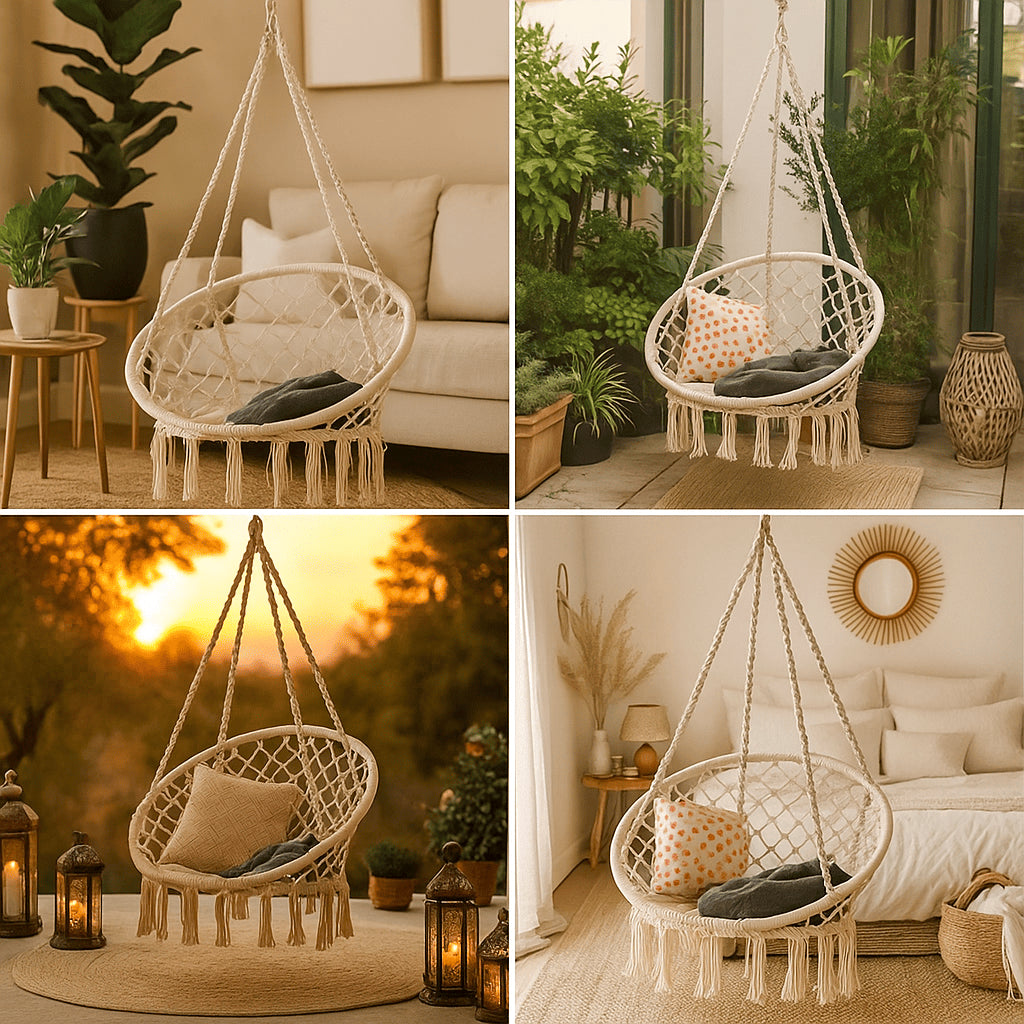 🌴 Silla Hamaca de Macramé – Tu rincón favorito empieza aquí