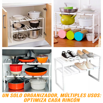 SpaceMax™ Organizador Doble Repisa y Adaptable