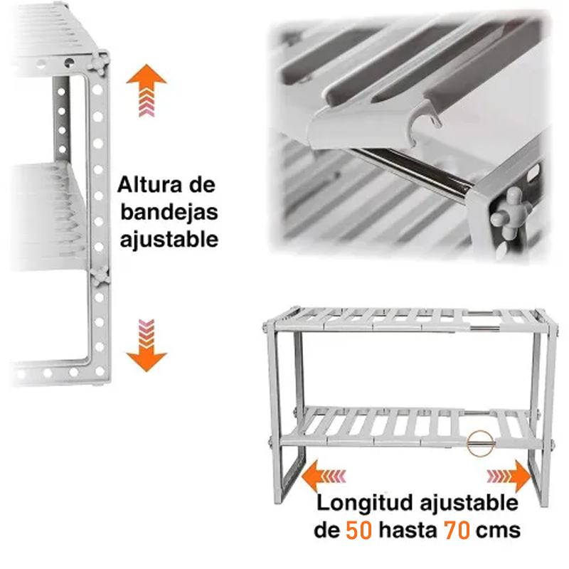 SpaceMax™ Organizador Doble Repisa y Adaptable