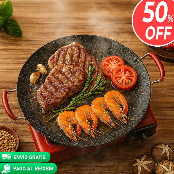 Disco Antiadherente de 30 cm - Conserva los jugos y realza el sabor 😋