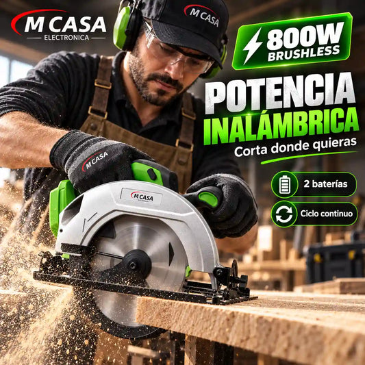 Sierra Circular Inalámbrica MCASA  2 Baterías | Incluye 3 discos de regalo 🎁