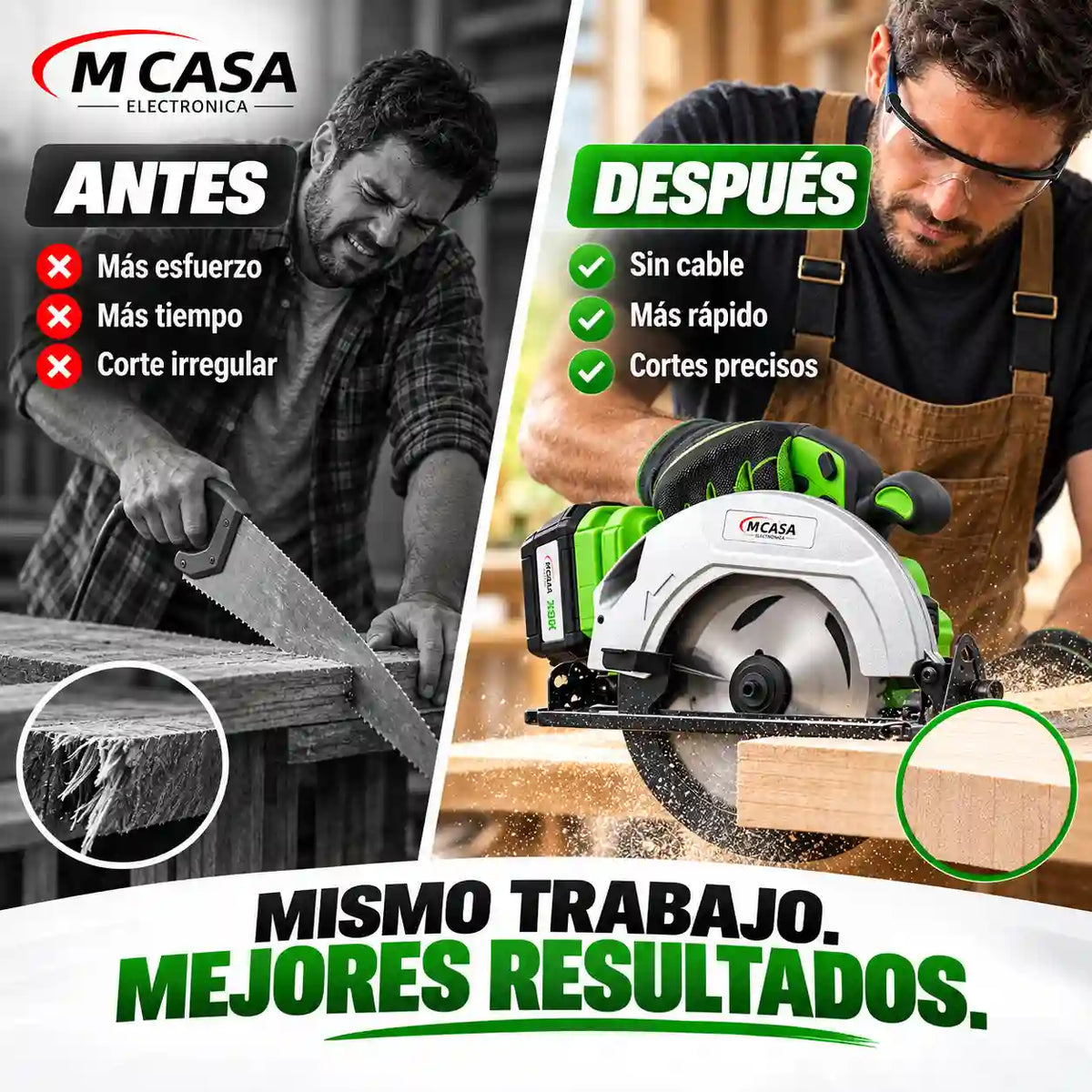 Sierra Circular Inalámbrica MCASA  2 Baterías | Incluye 3 discos de regalo 🎁