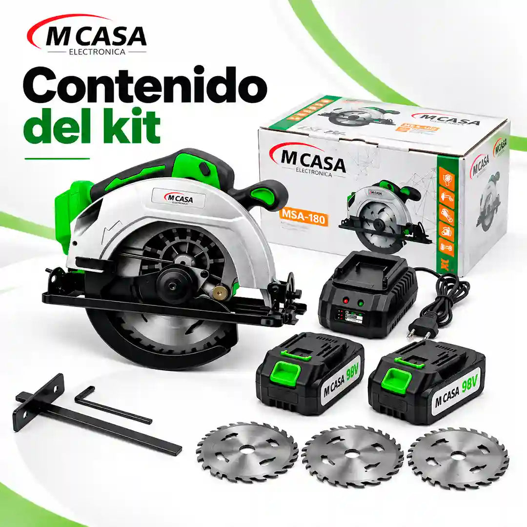 Sierra Circular Inalámbrica MCASA  2 Baterías | Incluye 3 discos de regalo 🎁